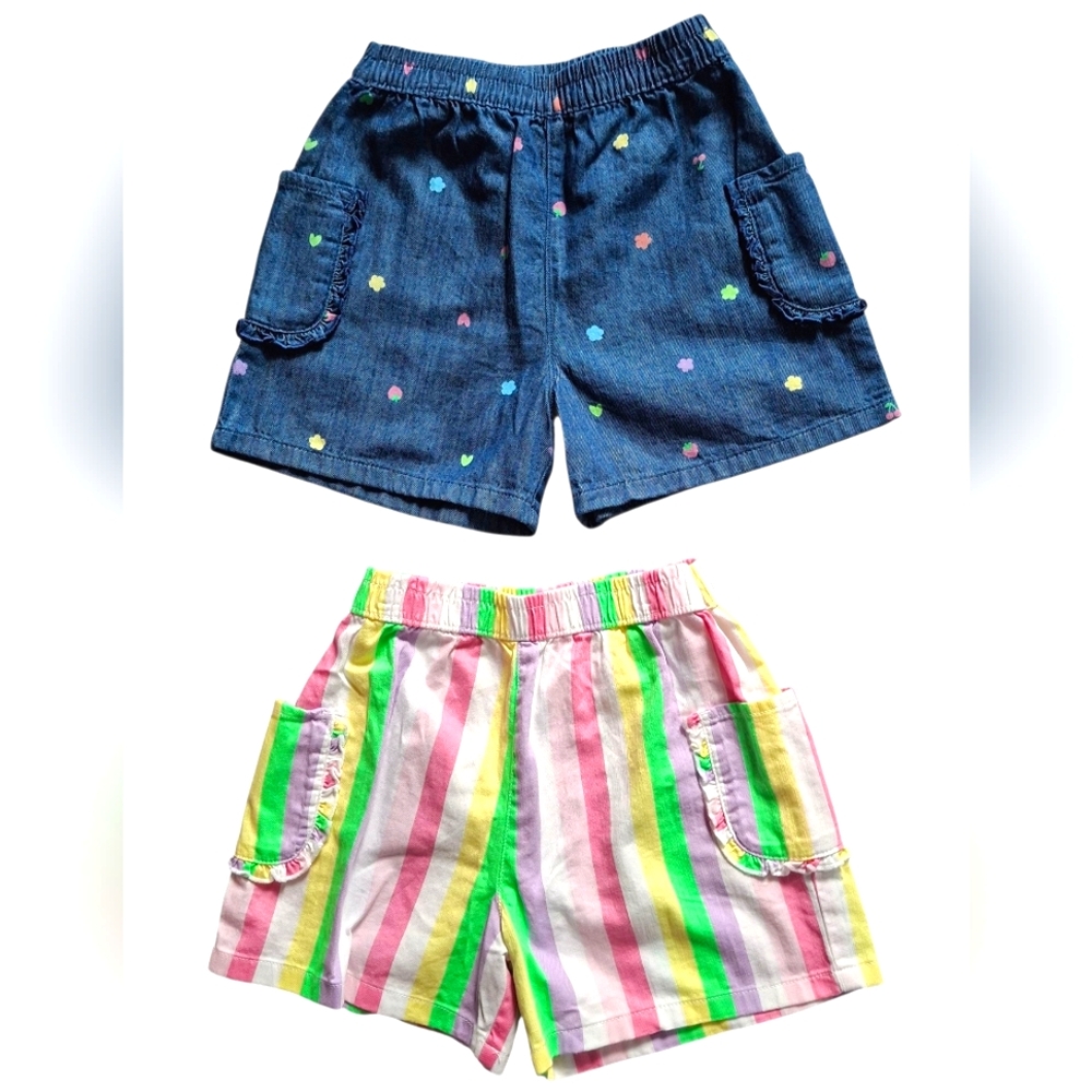 1 pair of little girl spring summer shorts with pockets size Small